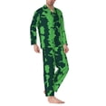 thumbnail image 2 of Picia Green Stripes Of Watermelon Pattern Men’s Long-Sleeve Sleepwear Set - Soft 2-Piece Loungewear with Pockets, Comfy PJs for Relaxing Nights-X-Large, 2 of 7