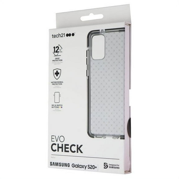 Tech21 Evo Check Series Gel Case for Samsung Galaxy S20  (Plus) - Smokey Black