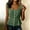 Green, variant on FDGIU Women's Square Neck Ruffle Strap Sleeveless Peplum Tank Top, Solid Cotton Linen Woven Front Button Elastic Waist Cropped Casual Blouse