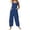 Dark Blue, variant on Women's Patchwork Dual Pocket Jumpsuit Loose Floral Print Bohemian Wide Leg Bib Overall