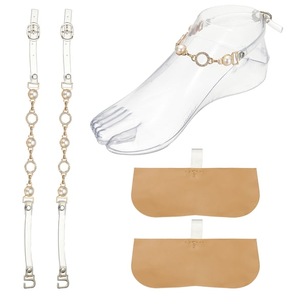 1 Pair High Heels Shoe Straps, Ankle Shoe Strap Band, Transparent Pearl