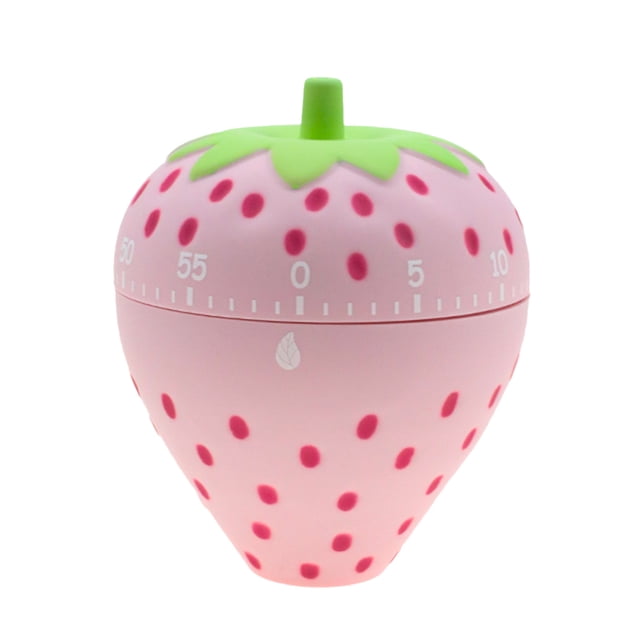 SHISUYAN Clockwork Kitchen Timer, Cute Fruit Design, 60-Minute Mechanical Countdown Timer For Cooking, Study, And Classroom (Pink Strawberry)