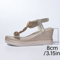 thumbnail image 6 of Dakaela Platform Wedge Sandals Womens 2026 Wide Width Bohemian Dressy Summer Shoes Rhinestone Slip on Walking Sandal Size 6-10 Gold, 6 of 8