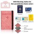 thumbnail image 4 of Porta pasaporte de diseño seguro, elegante billetera de viaje con práctico organizador de viaje, cuero sintético para mujeres y hombres (10,5 × 14,5 cm), 4 of 7