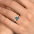 thumbnail image 4 of Gem Stone King 925 Silver and 10K Yellow Gold London Blue Topaz and Lab Grown Diamond Engagement Ring for Women | 1.80 Cttw | Oval 8X6MM | Gemstone November Birthstone | Size 8, 4 of 6