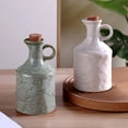 thumbnail image 3 of Bewildely Botella de aceite con tapón de corcho, dispensador de aceite de oliva de cerámica, a prueba de fugas, para almacenamiento de vinagre, Cocina y Comedor verde, 3 of 6