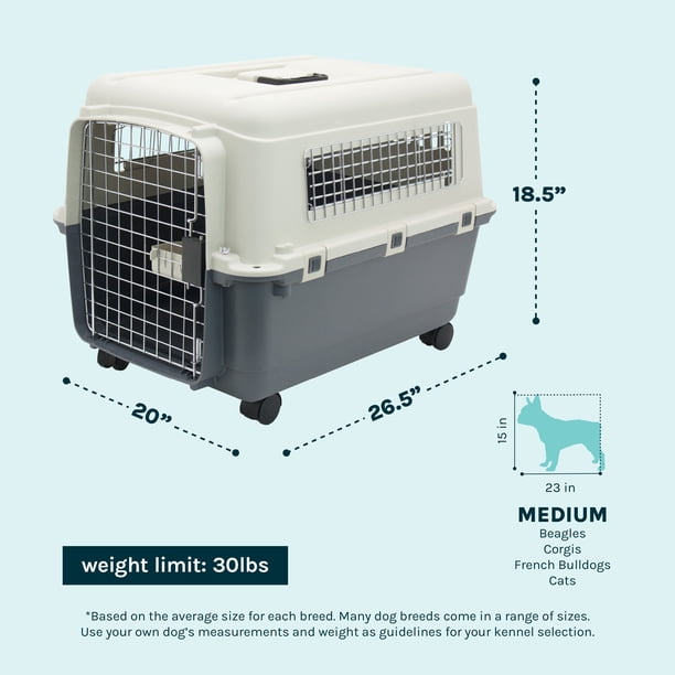 SportPet Designs Airline Approved Plastic Dog Kennel with Wheels