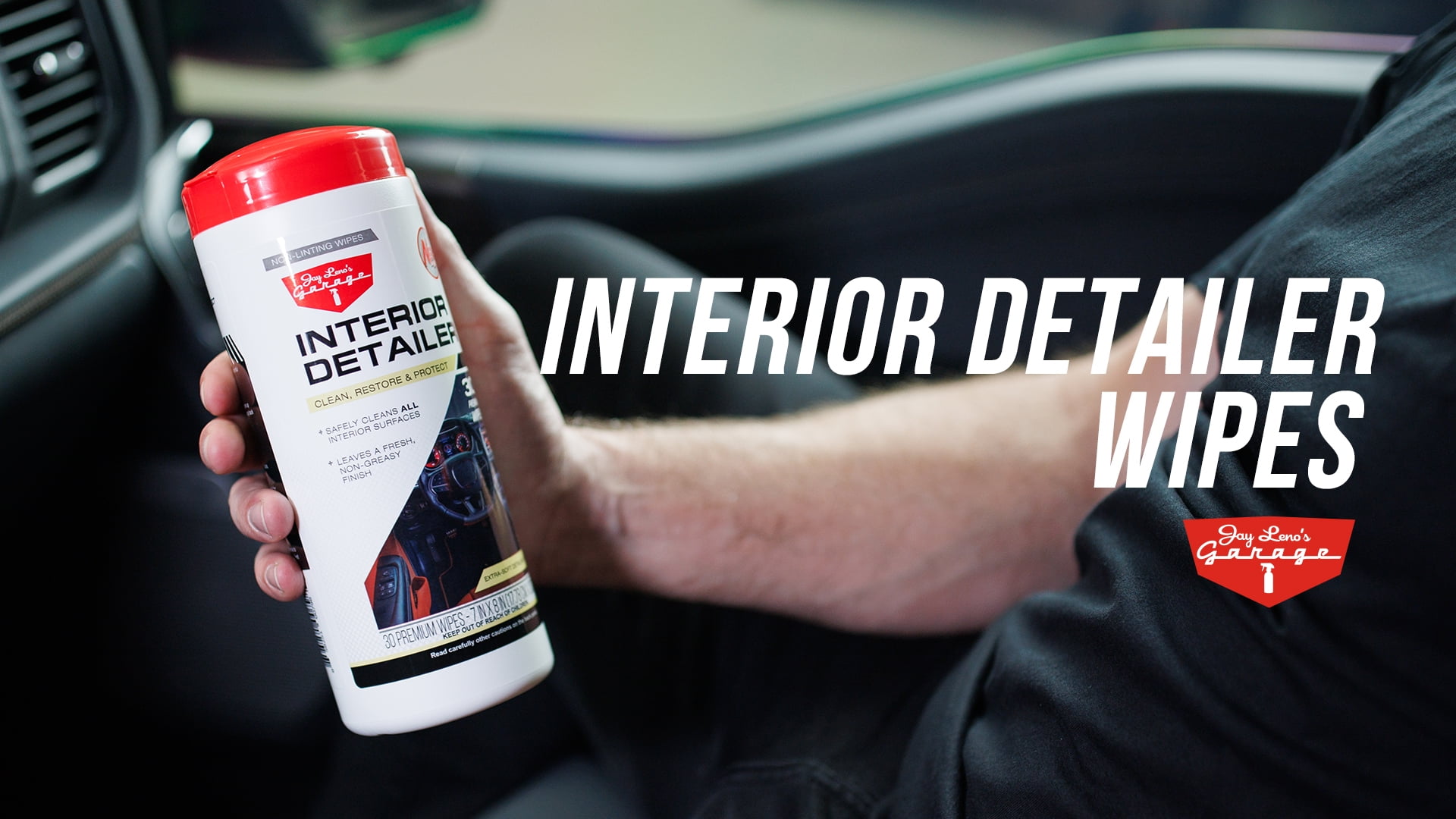Jay Leno's Garage Interior Detailer Wipes (30 Count) - Clean & Protects Interior Car Surfaces