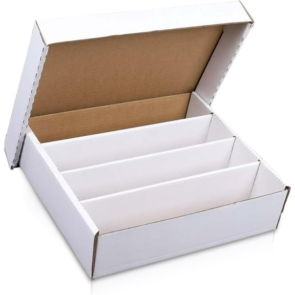 Premium 3200 Count Storage Box 4 Row Monster - 200 Pound Test Strength - Trading Card Cardboard Box For Football, Basketball, Baseball & Gaming Cards - 1 Box - MADE IN THE USA