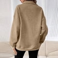 thumbnail image 3 of Women's Quarter Zip Sweatshirt Fall Casual Pullover Top with Kangaroo Pocket Relaxed Stand Collar Sweatshirts, S, 3 of 7