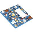 thumbnail image 3 of NICKSUN Cute Animal Dogs Puppy Combination Wall Plate, 2 Gang 1 Blank 1 Rocker Outlet Cover Decorative Switch Plate for Office Home Decor, 4.5 x 4.5 Inch, 3 of 7