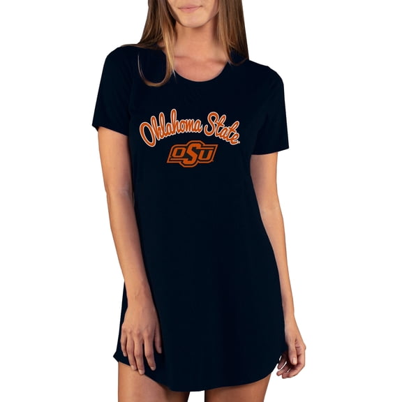 Women's Concepts Sport Black Oklahoma State Cowboys Marathon Nightshirt