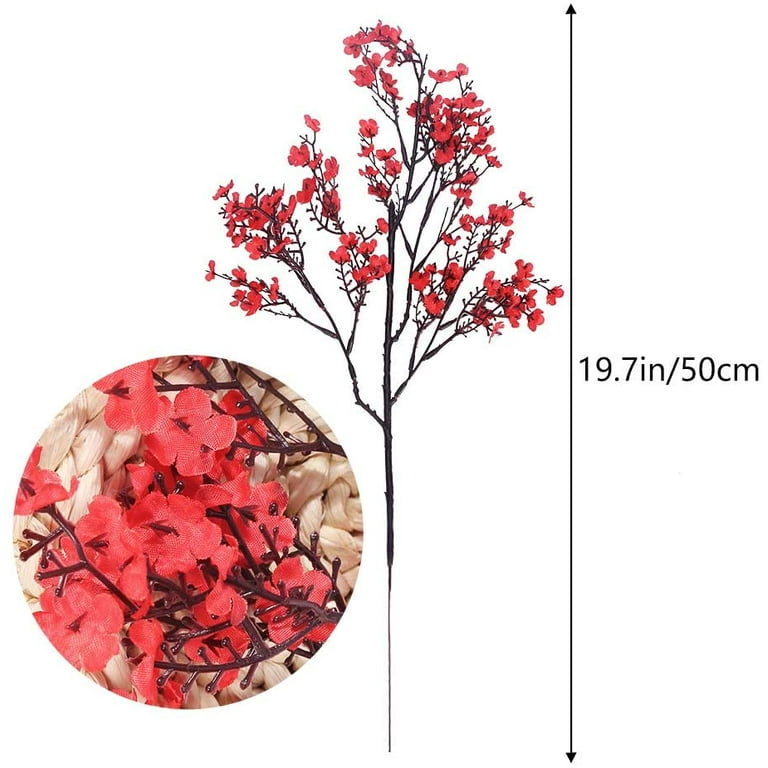  Babys Breath Artificial Flowers 10 Bulk Faux Silk Flower  European Fake Plants DIY Bouquet Real Touch Fake Floral for Office Kitchen  Wedding Restaurant Centerpieces Christmas Party Decor (Red) : Home 