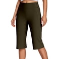 thumbnail image 2 of Capri Pants for Women Spring Summer Elastic High Waist Wide Straight Leg Loose Workout Yoga Pants Capris with Pockets, 2 of 5
