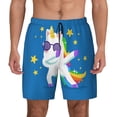 thumbnail image 2 of Goofa Cool Unicorn Star Golden Printed Men's Swim Trunks Board Shorts Quick Dry Mens Swimming Trunks with Compression Liner,Breathable Fit Hawaii Beach Shorts-Medium, 2 of 9