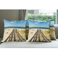 thumbnail image 6 of Ambesonne Beach Throw Pillow Cover 4 Pack, Perdido Beach Long Pier, 20", Cream Blue, 6 of 7