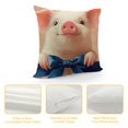 Autua Oil Painting Lovely Animal Pink Pig Home Decorative Throw Pillow