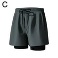 thumbnail image 6 of QHUDLV Swimming Trunks with Compression Liner Stretch Mens Swimwear 2 in 1 Quick Dry I7, 6 of 9
