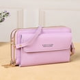 thumbnail image 2 of LONGshukeji Women Leather Wallet Crossbody Shoulder Bag with Double Zipper and Mobile Phone Purse Strap, 2 of 5