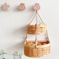 thumbnail image 3 of Cesta de pared Cestas colgantes Cestas de almacenamiento de frutas Cestas tejidas pequeñas para recoger frutas Cuerda de madera, 3 of 6