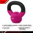 thumbnail image 3 of JFIT Kettlebell Weights Vinyl Coated Iron, 5 LB, Hot Pink, 3 of 8