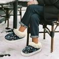 thumbnail image 5 of POLERO Fuzzy Platform Slippers for Women with Sea Turtle Plumeria Floral Print Comfortable Women's House Slippers Cozy Gifts, Size 7-8, 5 of 7