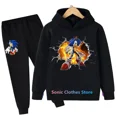 thumbnail image 2 of Conjuntos de ropa con capucha y pantalones de Sonic para niños y niñas, trajes de disfraces de Sonic de América, 2 of 5