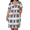 thumbnail image 2 of Vestido holgado con bolsillos y estampado de piano Ropa de verano para mujer Vestidos casuales, 2 of 6