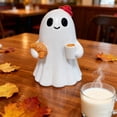 thumbnail image 6 of Ghost Resin Figurine Halloween Decor – Mini Red Hat Ghost Table Statue Fall Decorations for Home– Cute Seasonal Ornament for Mantel Indoor Halloween Decor, 6 of 8