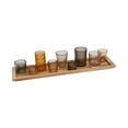 thumbnail image 1 of Bandeja con 9 portavelas de cristal marrón Creative Co-Op, 1 of 9