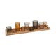 thumbnail image 1 of Bandeja con 9 portavelas de cristal marrón Creative Co-Op, 1 of 9