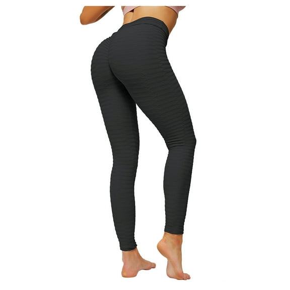DHFJKG High Waisted Yoga Leggings Women Tummy Control Buttery Soft Ruched Yoga Pants For Gym Running Workout Cozy Tights