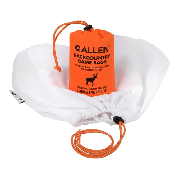 Allen Company Backcountry Bruiser Deer Quarter Game Bags - Lightweight Reflective Drawstring - 2 Pack - White