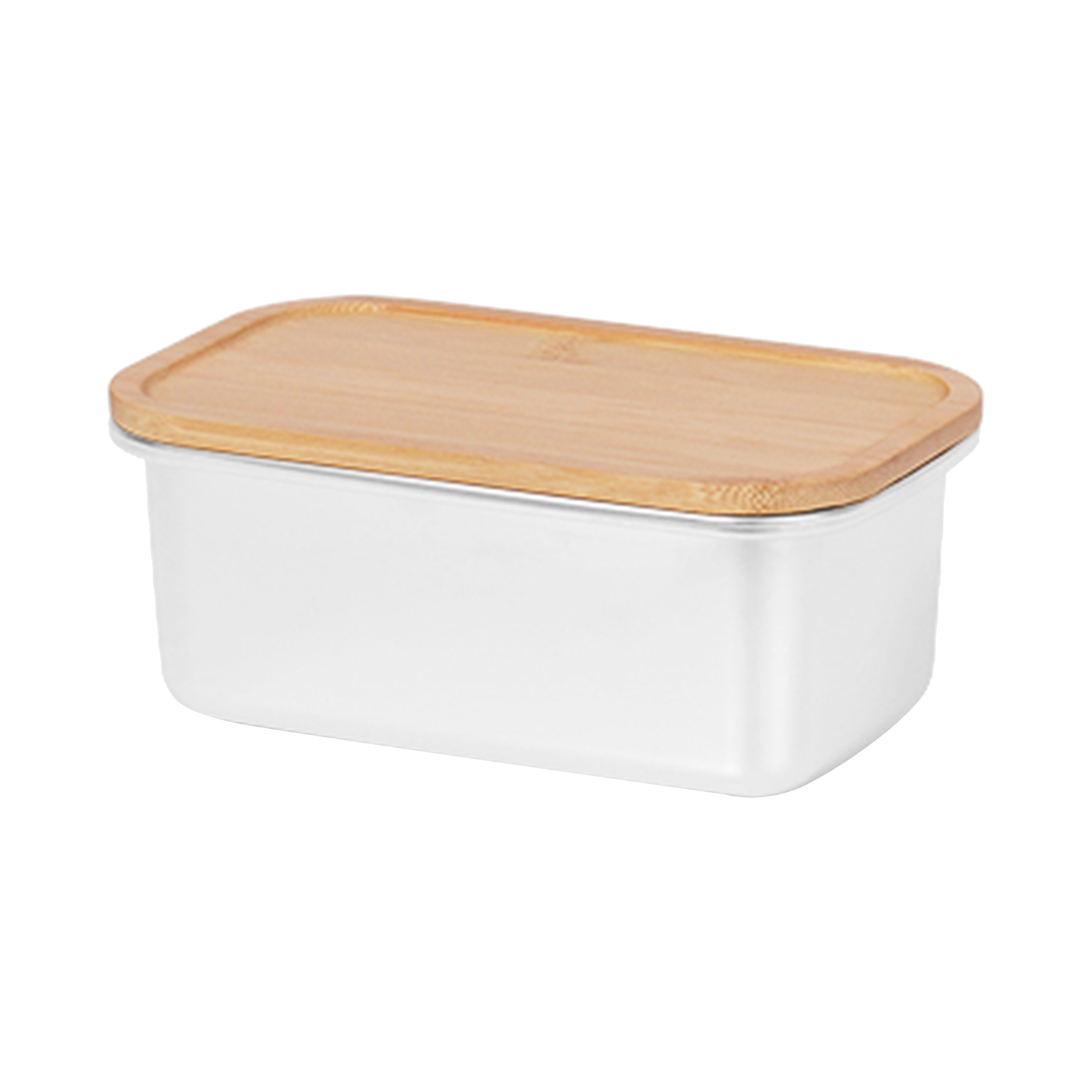 Stainless Steel Food Container With Bamboo Lid Lunch Box Picnic Storage 1000ml Walmart Com
