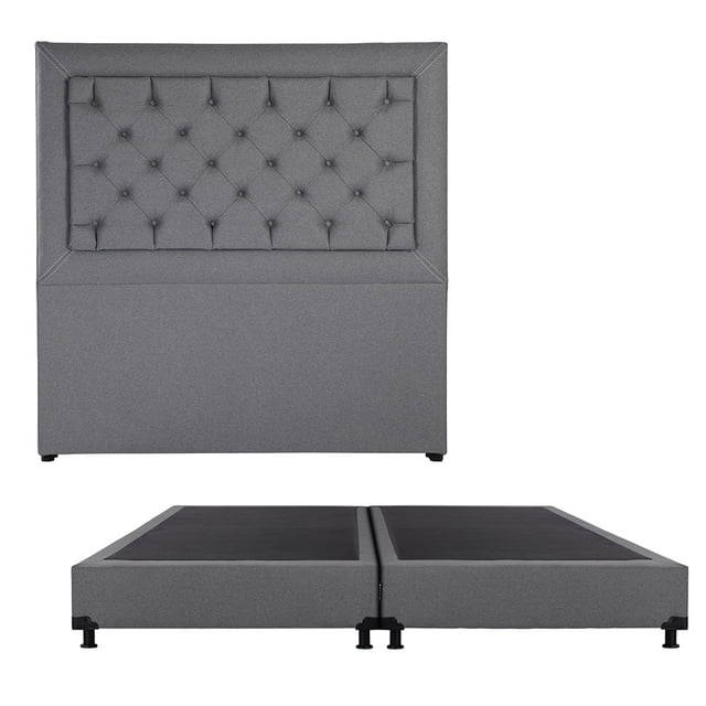 Box Base Cama King Size + Cabecera Mary Gris