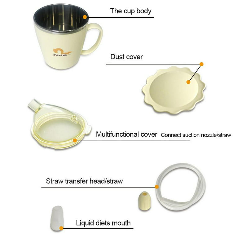  3pcs Patient Cup Spill Cup Drinking Cup Convalescent Feeding  Cup Straw Cup Porridge Soup Cup No Spill Feeding Cup Adult Sippy Cups  Drinking Cup Anti-spill Elder Plastic