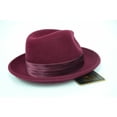 thumbnail image 4 of Men's Burgundy Fedora 100% Wool By Bruno Capelo Crushable UN-104, 4 of 4