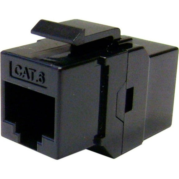 CableWholesale 326-220BK Cat 6 Keystone Inline Coupler  Black  RJ45 Female