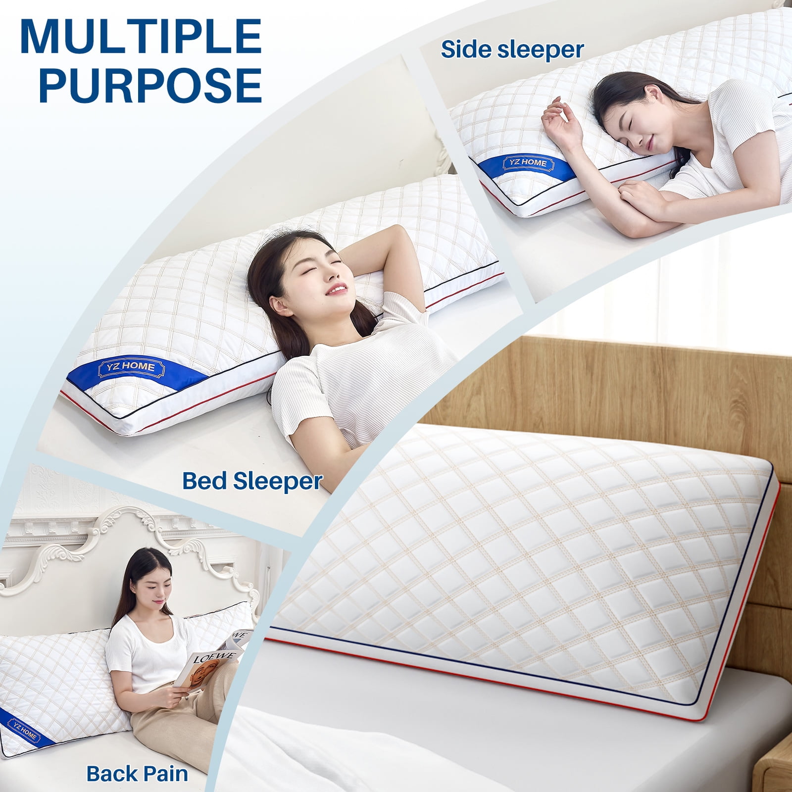 Galenzoov 20×54 inch Full-Length Body Pillow with Shredded Memory Foam - Offering Adjustable Firmness & Height for Personalized Comfort, Ideal for Side Sleepers and Maternity Support, White