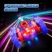 Carsky Spider Remote Control Stunt Car for Kids 5-12, 360° Spin RC Car w/ Smokes & Light, Rechargeable Double-Sided 4WD Off-Road Indoor Outdoor Toys, Gift for Boys Girls 5-7 8-12
