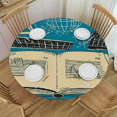

Patifu Golden Ratio Round Tablecloth Stain-Resistant Washable Indoor Outdoor Table Cover 100% Polyester Fabric Waterproof Resistant Fabric Table Cover Ideal for Restaurants Weddings Parties 46 -50