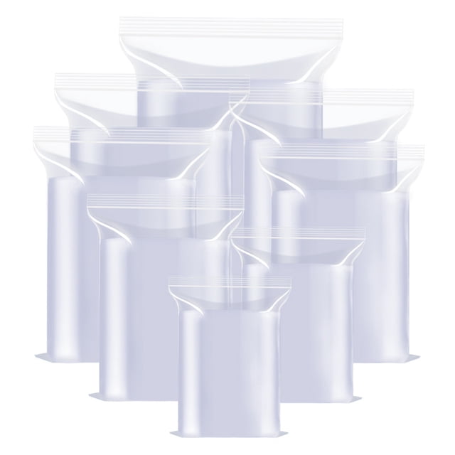 Bolsa de plástico transparente engrosada con autosellado, pequeña bolsa sellada para almacenamiento de alimentos frescos, bolsa sellada de plástico PE, bolsa de embalaje grande