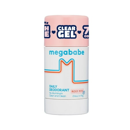 Megababe Rosy Pits Daily Deodorant Stick  Aluminum-Free  Clear & Clean  2.6 oz
