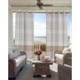 thumbnail image 4 of Brown Stripe Blackout Curtains 54 Inches Long for Bedroom, Modern Rustic Horizontal Brown Striped Thermal Insulated Room Darkening Black Out Window Curtain Panels Grommet Drapes for Living Room, 4 of 8