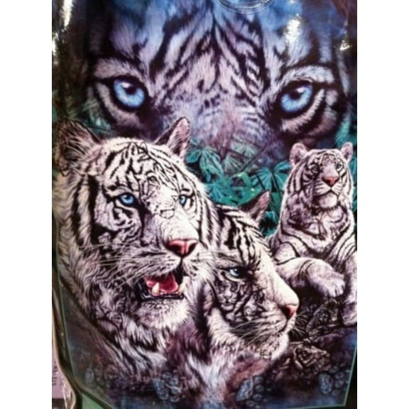 "12 White Tigers" Signature Queen Blanket by JP Imports