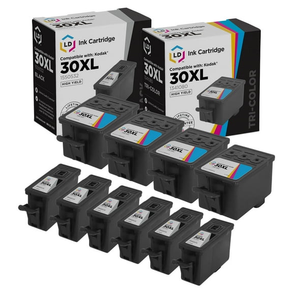 LD Products Compatible Ink Cartridge Replacement for Kodak 30XL High Yield (6 Black, 4 Color, 10-Pack)