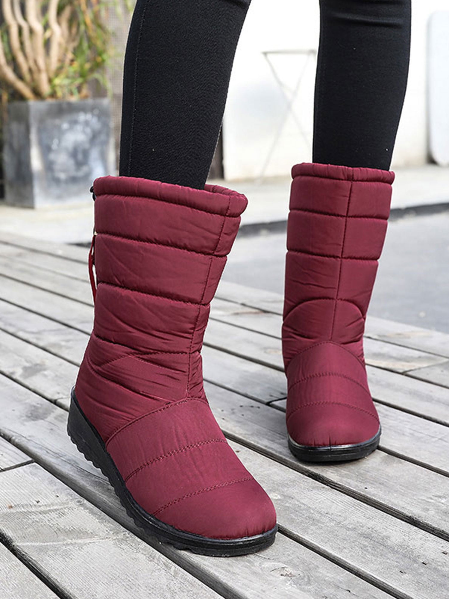Men's Winter Snow Ankle Boots Shoes Pumps Fur Inside Warm Walking Non-slip Size 