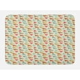thumbnail image 1 of Bird Bath Mat, Colorful Interpretation of Flying Creatures Pattern Symbolizing Freedom, Plush Bathroom Decor Mat with Non Slip Backing, 29.5" X 17.5", Eggshell and Multicolor, by Ambesonne, 1 of 2