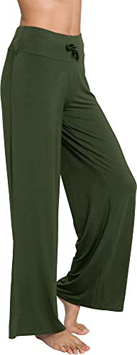 WiWi Womens Bamboo Lounge Pants Casual Wide Leg Pajama Pant Stretch Bottoms Plus Size Sleepwear S-4X 