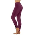 thumbnail image 2 of ZunFeo Womens High Waisted Leggings Plus Size, Wine Red Ankle Lace Up Detail Yoga Pants for Casual & Lounge Wear, Nylon Spandex,Size XS, 2 of 8